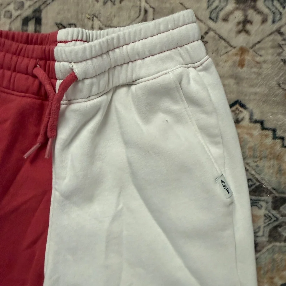Abercrombie Kids Mauve & White Colorblock Joggers - Girls Size 7/8‎